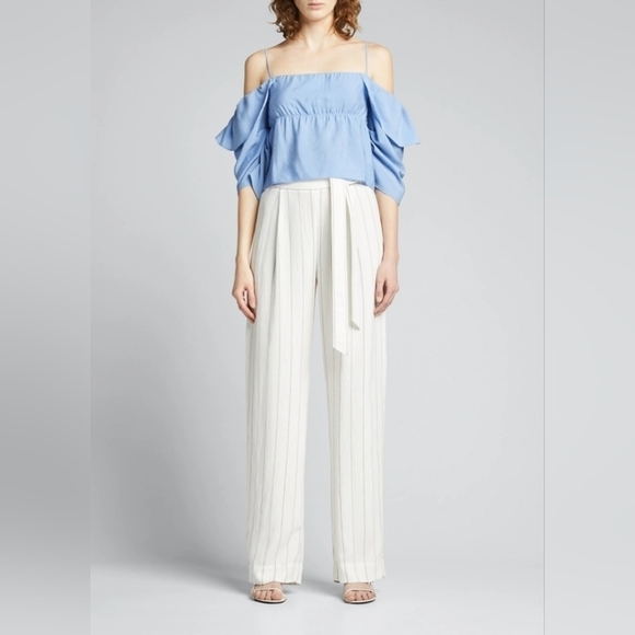 Vince NWT Cold Shoulder Ruffle Sleeve Blouse - Picture 4 of 11